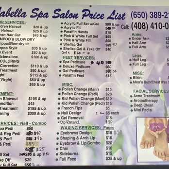 La Bella Spa Salon - Menu / Price List - Nail Salons Near Me - Foster City, California