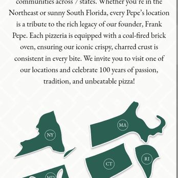 Frank Pepe Pizzeria Napoletana - Locations in 7 states - Pizza Near Me - Warwick, Rhode Island Frank Pepe Pizzeria Napoletana - Locations in 7 states - Pizza Near Me - Warwick, Rhode Island
