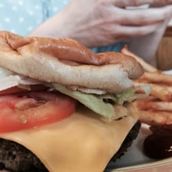 See Mor's All Star Grill - Cheeseburger with fries (half eaten)
