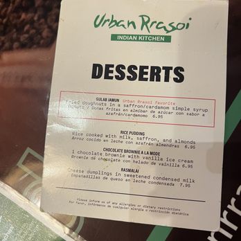 Urban Rrasoi - Kendall - Dessert menu - Indian Near Me - Miami, Florida Urban Rrasoi - Kendall - Dessert menu - Indian Near Me - Miami, Florida