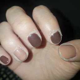 they made my cuticle like this i went there on thursday after next day my cuticle got messed up its really worst place i ever went