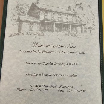 The Preston County Inn - Menu - Hotels Near Me - Kingwood, West Virginia The Preston County Inn - Menu - Hotels Near Me - Kingwood, West Virginia