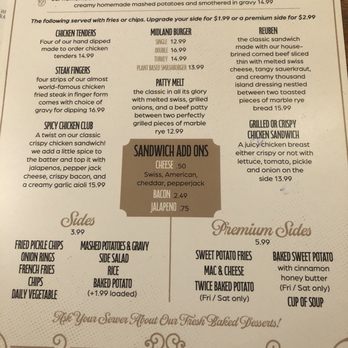 The Sample Room - Menu - American Near Me - Wilson, Kansas