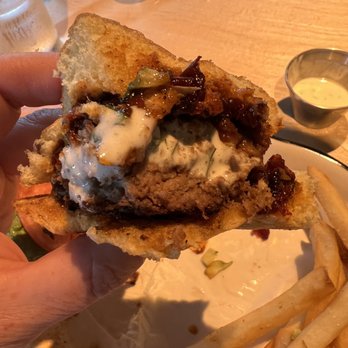 Black Tap - Tennesse burger with a little Buttermilk-Dill dipping sauce - Burgers Near Me - Nashville, Tennessee Black Tap - Tennesse burger with a little Buttermilk-Dill dipping sauce - Burgers Near Me - Nashville, Tennessee