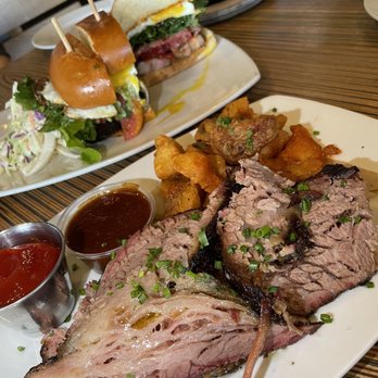 HopSaint Brewing - Smoked Brisket Plate comes with 8oz of brisket - New American Near Me - Torrance, California HopSaint Brewing - Smoked Brisket Plate comes with 8oz of brisket - New American Near Me - Torrance, California