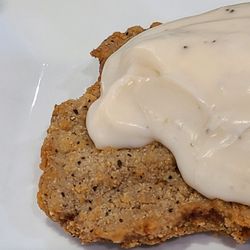 Angelle's Diner - Close-up of the Country Fried Steak with White Gravy.