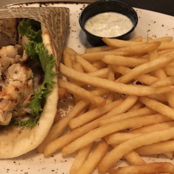 Luna Grill Encinitas - Chicken kabab gyro with fries - Greek Near Me - Encinitas, California
