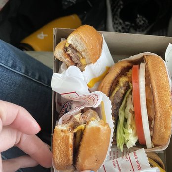 In-N-Out Burger - Kids cheeseburgers cut in half for us - Burgers Near Me - Corona, California