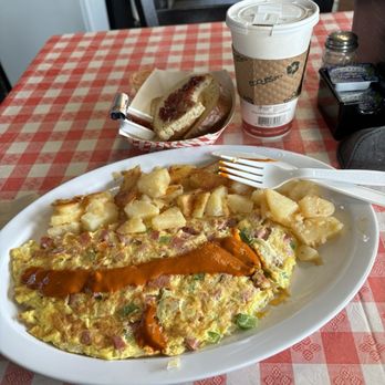 Grandma's - Western omelette hash browns were perfect with homemade hot sauce. - Breakfast & Brunch Near Me - Branchburg, New Jersey Grandma's - Western omelette hash browns were perfect with homemade hot sauce. - Breakfast & Brunch Near Me - Branchburg, New Jersey