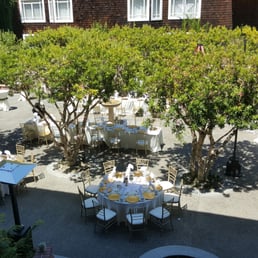 View of chiavari chairs from floor above
