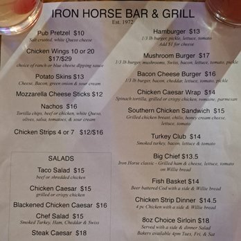 Iron Horse - Menu 2-28-24 - American Near Me - Coeur D Alene, Idaho
