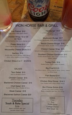 Menu photo 1 Iron Horse Coeur D Alene, ID