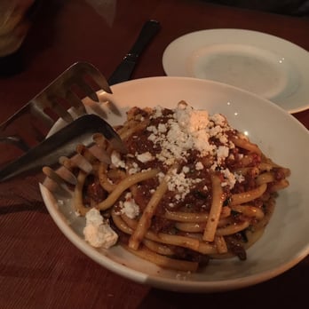 Staple & Fancy - Bucatini with beef bolognese - Italian Near Me - Seattle, Washington Staple & Fancy - Bucatini with beef bolognese - Italian Near Me - Seattle, Washington