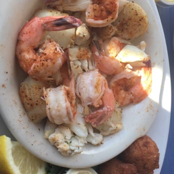 Surf Rider Bluewater - The "Surf Rider" which consisted of broiled shrimp, crab meat and scallops. All entrees also come with two veggies/sides and two hushpuppies - Seafood Near Me - Hampton, Virginia Surf Rider Bluewater - The "Surf Rider" which consisted of broiled shrimp, crab meat and scallops. All entrees also come with two veggies/sides and two hushpuppies - Seafood Near Me - Hampton, Virginia