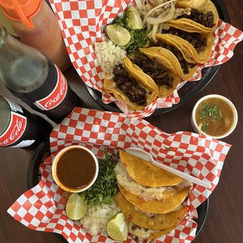 Tacos Los Parientes - two plates of tacos and salsa - Mexican Near Me - Pearland, Texas