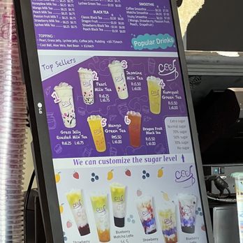 Cool Tea Bar - menu, oct 2023 - Bubble Tea Near Me - Sacramento, California