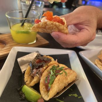 Flights - Smallest taco I've seen! Less than 2 inch width - New American Near Me - Las Vegas, Nevada