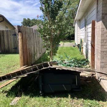 Tri County Fence Katy - Before. Hurricane storm damage. - Fences & Gates Near Me - Katy, Texas