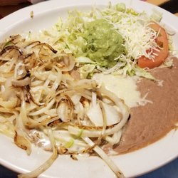 El Azteca Mexican Restaurant - Some kind of chicken and onion thing. Chicken was bland and too thin, and onions were way undercooked.