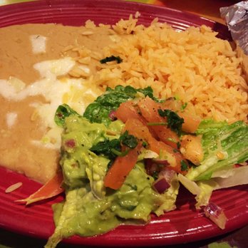 Salsa & Beer - The beans, rice, salad, and tortillas for my shrimp fajitas - Mexican Near Me - Van Nuys, California Salsa & Beer - The beans, rice, salad, and tortillas for my shrimp fajitas - Mexican Near Me - Van Nuys, California
