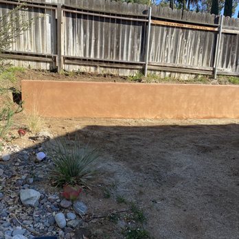 Rafael's Landscape - Finished stucco wall. Santa Barbara finish with Hatteras color. - Landscaping Near Me - Rialto, California