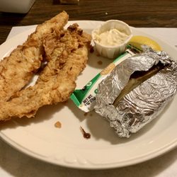 Wiota Steakhouse & Lounge - All you can eat fish dinner with baked potato.