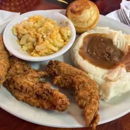 Chicken Fingers, Mac-n-Cheese, Potatoes and gravy Chicken Fingers, Mac-n-Cheese, Potatoes and gravy