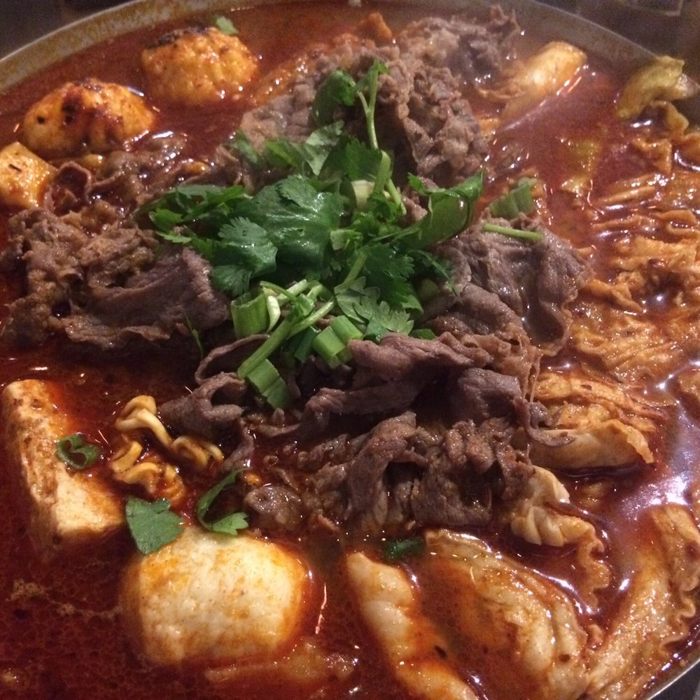 Boiling Point - Taiwanese Spicy (Cabbage, Ramen, Clam, Beef, Enoki, Cuttlefish Ring, Fish Ball, Pork Intestine, Maitake, etc, $19.46)- 3/5 stars. SPICY!! - Hot Pot Near Me - Fremont, California