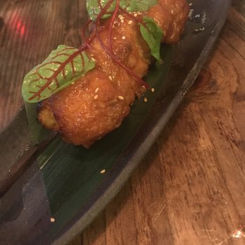 Pubbelly Sushi Brickell - Chicken yakitori appetizer. Nothing special. The texture is a little sandy - Sushi Bars Near Me - Miami, Florida Pubbelly Sushi Brickell - Chicken yakitori appetizer. Nothing special. The texture is a little sandy - Sushi Bars Near Me - Miami, Florida