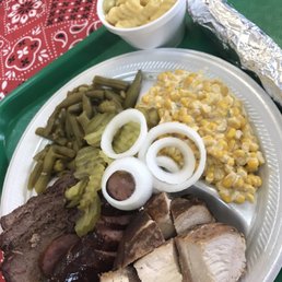 The #5 Bubba Plate with jalapeño cream corn, green beans, and Mac and cheese The #5 Bubba Plate with jalapeño cream corn, green beans, and Mac and cheese