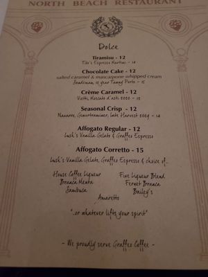 Menu photo 2 North Beach Restaurant San Francisco, CA Menu photo 2 North Beach Restaurant San Francisco, CA