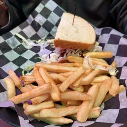 BLT 1/2 and fries. (My hubby was already eating the other half ) BLT 1/2 and fries. (My hubby was already eating the other half )
