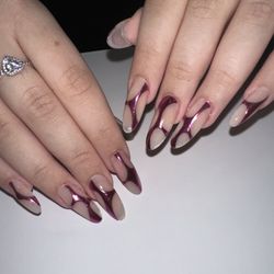 Stiletto Nails - Chrome net design