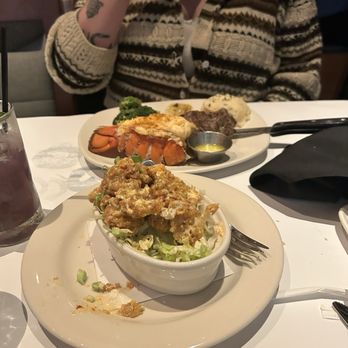 Bonefish Grill - Lobster , mashed potatoes, and broccoli with a filet - Seafood Near Me - Langhorne, Pennsylvania Bonefish Grill - Lobster , mashed potatoes, and broccoli with a filet - Seafood Near Me - Langhorne, Pennsylvania