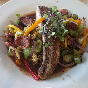 Marlin Moon Restaurant - Cobia fish, Cajun Style over dirty rice and vegetable medley - Seafood Near Me - Ocean City, Maryland Marlin Moon Restaurant - Cobia fish, Cajun Style over dirty rice and vegetable medley - Seafood Near Me - Ocean City, Maryland