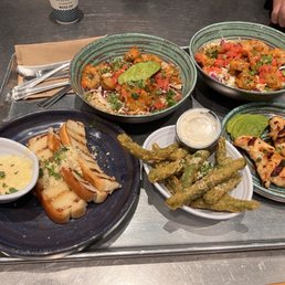 Our spread ~ PARMESAN GARLIC BREAD, PARMESAN STRING BEANS, KIDS TERIYAKI CHICKEN, DYNAMITE SHRIMP BOWL Our spread ~ PARMESAN GARLIC BREAD, PARMESAN STRING BEANS, KIDS TERIYAKI CHICKEN, DYNAMITE SHRIMP BOWL
