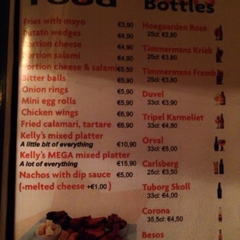 Kelly's Irish Pub - Menu6 - Pubs Near Me - Antwerp, VAN