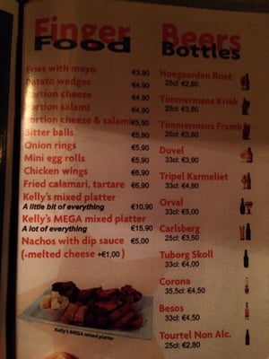 Menu photo 4 Kelly's Irish Pub Antwerp, VAN