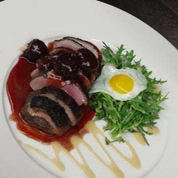 The Restaurant at Awbrey Glen - Cherry spiced duck with quail egg. - Diners Near Me - Bend, Oregon The Restaurant at Awbrey Glen - Cherry spiced duck with quail egg. - Diners Near Me - Bend, Oregon