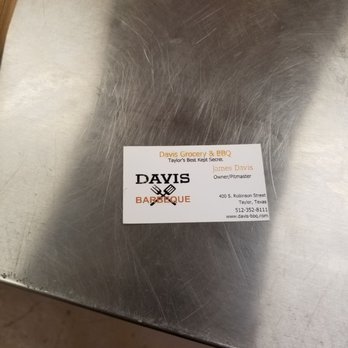 Davis Grocery and Bar-B-Q - James Davis - Barbeque Near Me - Taylor, Texas Davis Grocery and Bar-B-Q - James Davis - Barbeque Near Me - Taylor, Texas