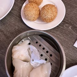 Harbor City Restaurant - Tacoma - Shrimp Dumpling (Har gow) + Fried Sesame Balls with Lotus filling
