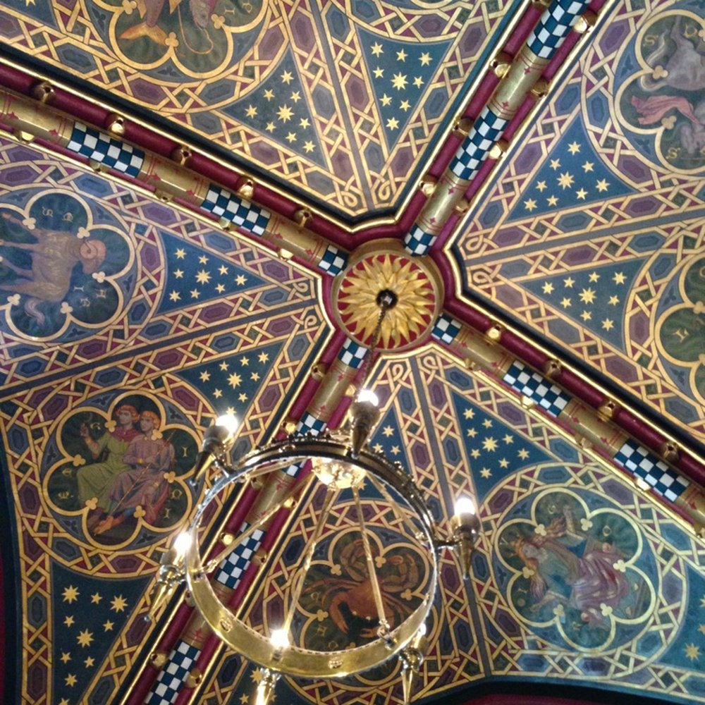 Cardiff Castle - The ceiling in one room of the mansion, possibly "The Library" - Castles Near Me - Cardiff, CRF