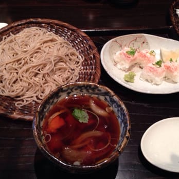 Tei-An - Cold soba noodles with dipping sauce (chicken) and 4 pieces of California roll - Japanese Near Me - Dallas, Texas Tei-An - Cold soba noodles with dipping sauce (chicken) and 4 pieces of California roll - Japanese Near Me - Dallas, Texas