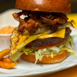 P.S. Burgers - Bacon, egg and cheese with lettuce tomato and onions!!!