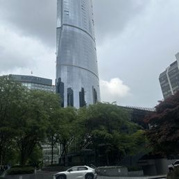 Outside the hotel