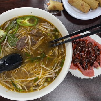 Pho O’clock - #1 combination pho with rare steak on the side - Vietnamese Near Me - Modesto, California