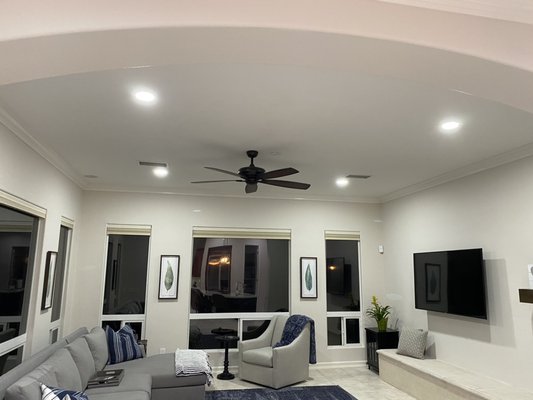 La Quinta lighting upgrade - Client required new devices and new recess lights. This is a beautiful home in La Quinta off of a golf course. MHN Lighting added to the ambiance with new low profile led recess lights, fans, receptacles and switches. as well as his and hers lighting and USB receptacles at the bedside. La Quinta lighting upgrade - Client required new devices and new recess lights. This is a beautiful home in La Quinta off of a golf course. MHN Lighting added to the ambiance with new low profile led recess lights, fans, receptacles and switches. as well as his and hers lighting and USB receptacles at the bedside.