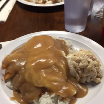 Aloha Grill - Chicken katsu loco moco. My friend had the kalua pig loco moco. - Hawaiian Near Me - Renton, Washington