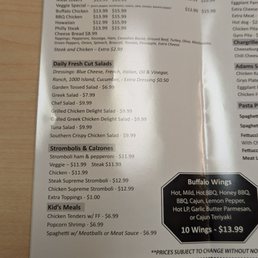 Adam's Pizza And Grill - Menu June 2023 - menu - Chicken Wings Near Me - Jamestown, North Carolina