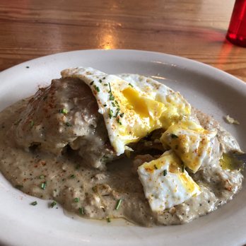 Pine State Biscuits - Biscuits and gravy with an egg - Breakfast & Brunch Near Me - Portland, Oregon